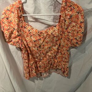 Floral Orange Women's Top